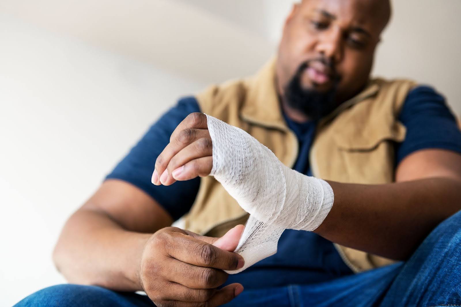 Employee with a work related wrist injury
